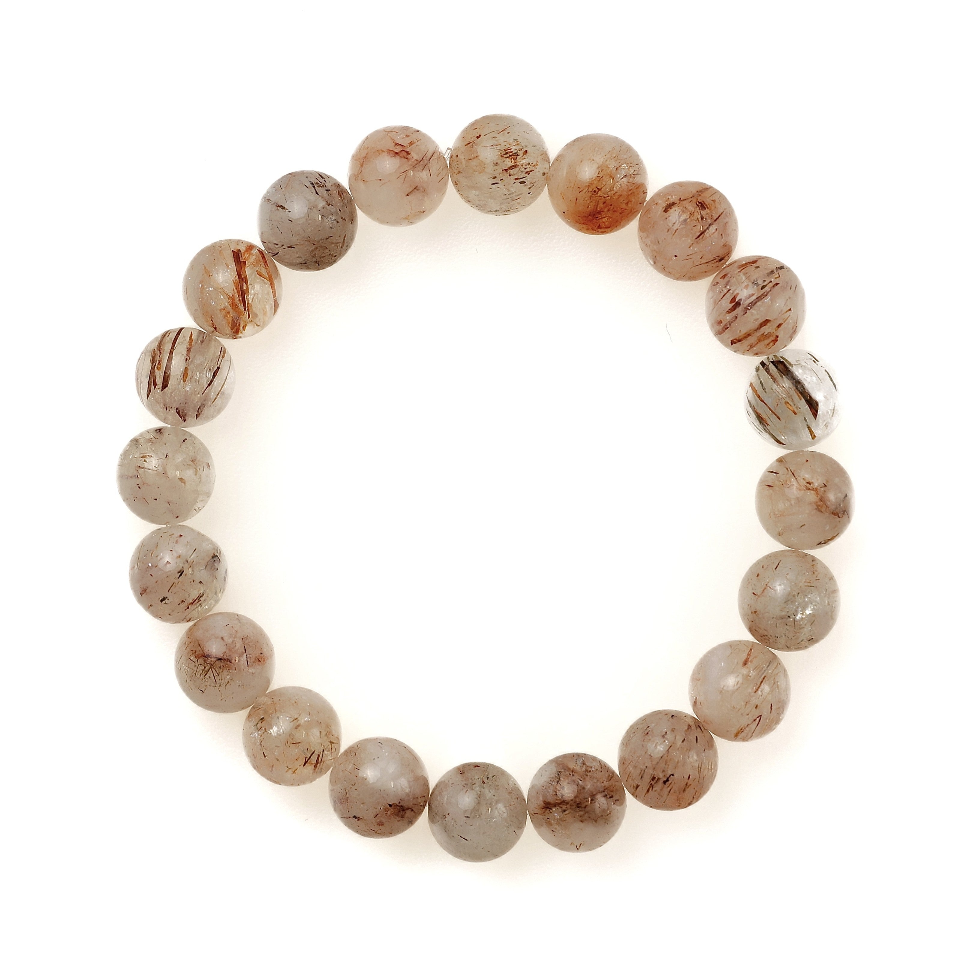 Liminéra Static Black Gold Rutilated Quartz bracelet, featuring natural cloudy translucency and muted metallic threads of gold and shadow.